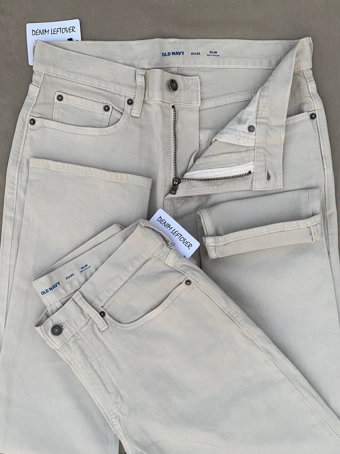 Men's Slim Fit Light Beige Denim Jean