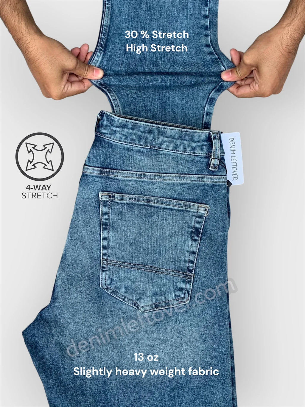 Men's Slim Fit Random Medium Blue Jean