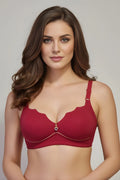 Maroon Light Padded Non Wired Bra