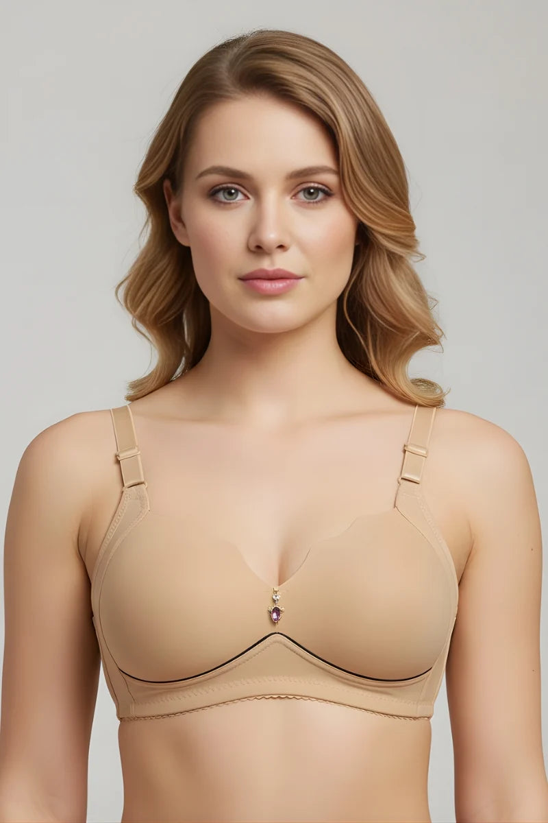 Maroon Light Padded Non Wired Bra