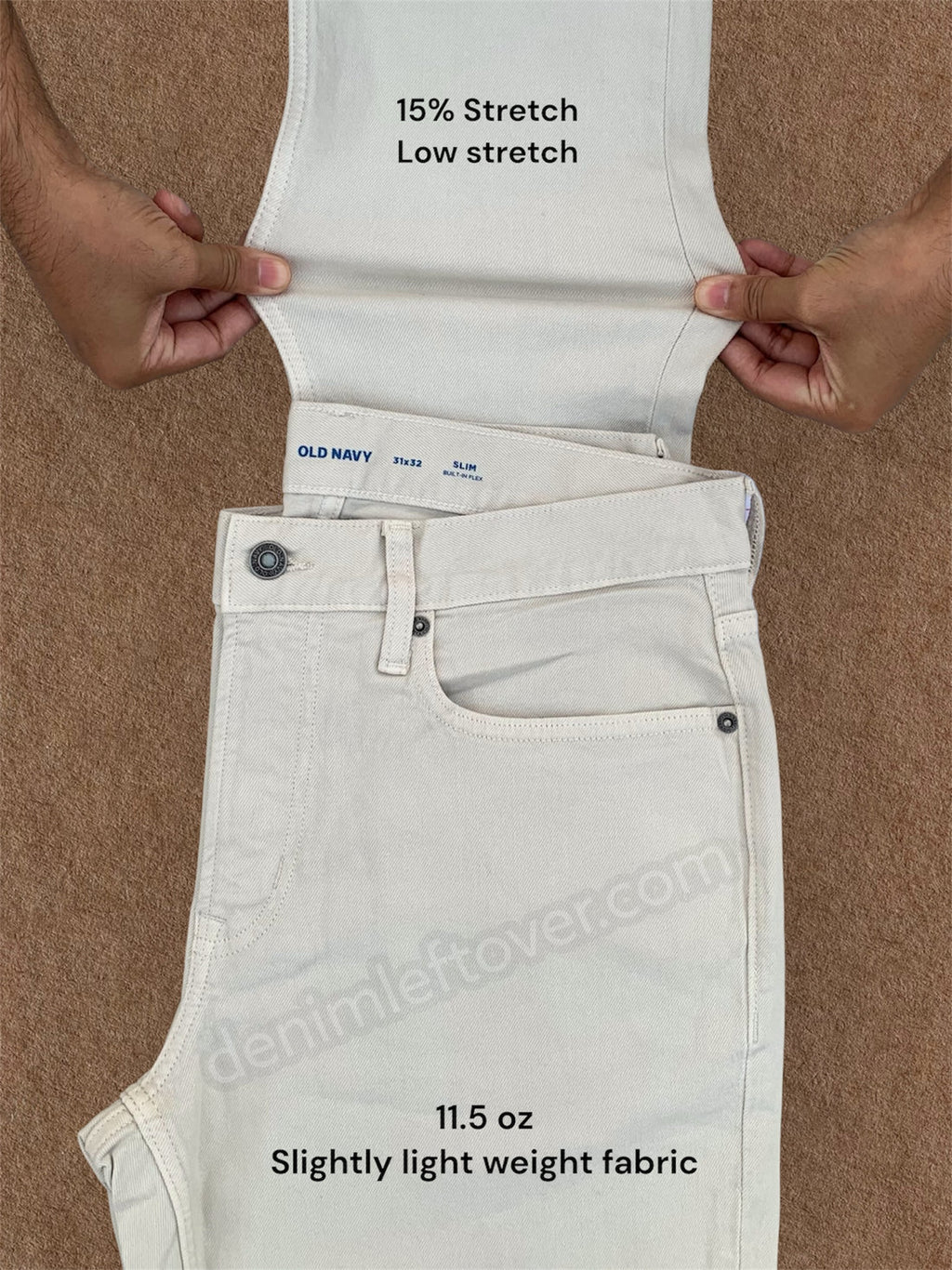Men's Slim Fit Light Beige Denim Jean