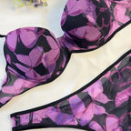 Floral Cute Print Single Padded Bra Set