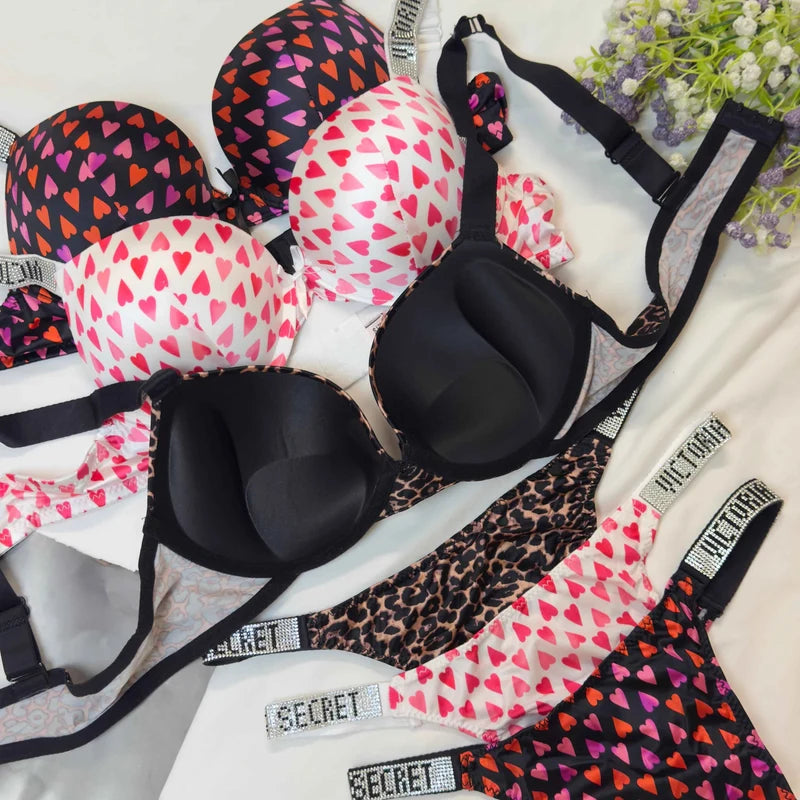 Premium Victor*a's Secret Hearts Bra Set