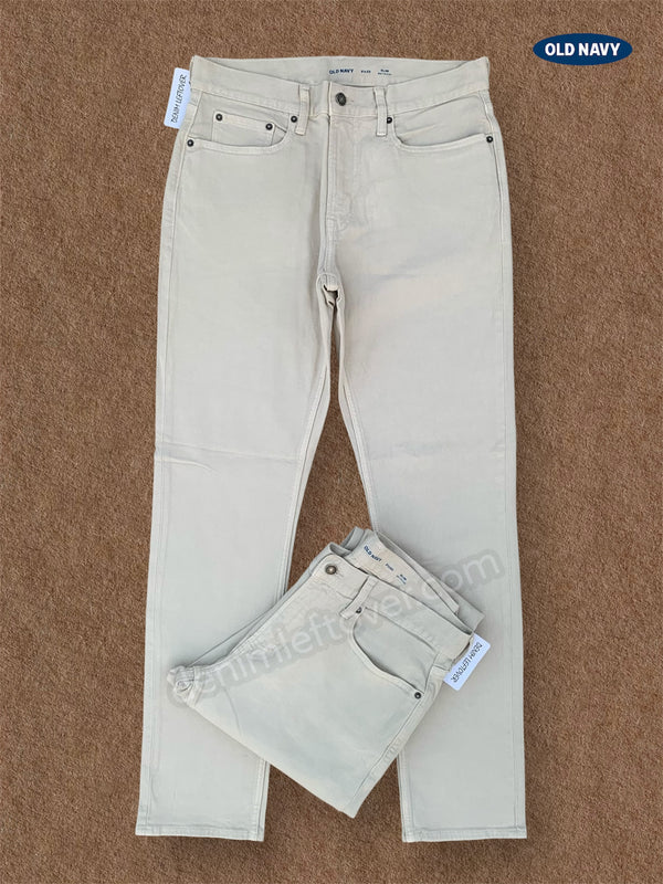 Men's Slim Fit Light Beige Denim Jean