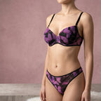 Floral Cute Print Single Padded Bra Set