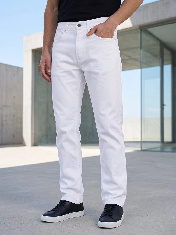 White Straight Fit Jeans