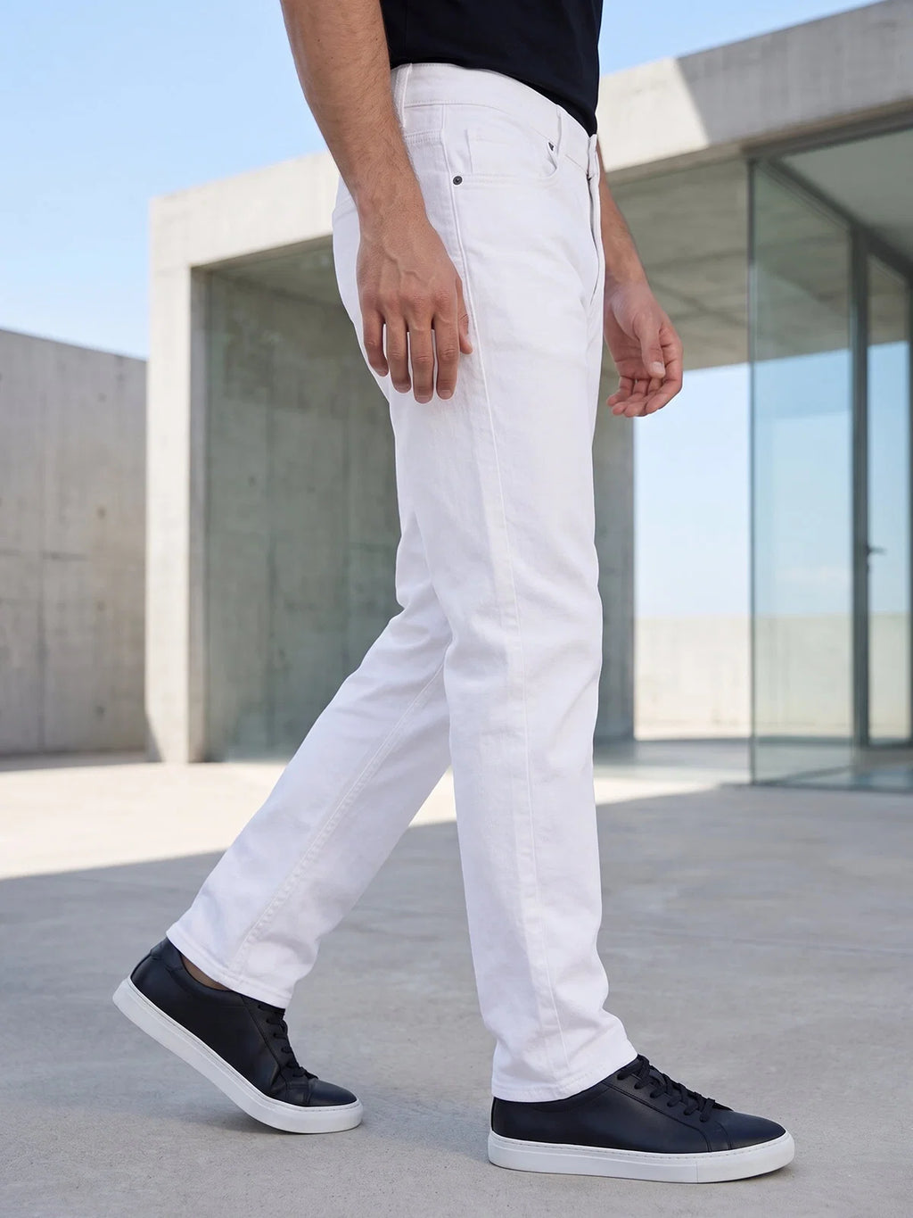 White Straight Fit Jeans