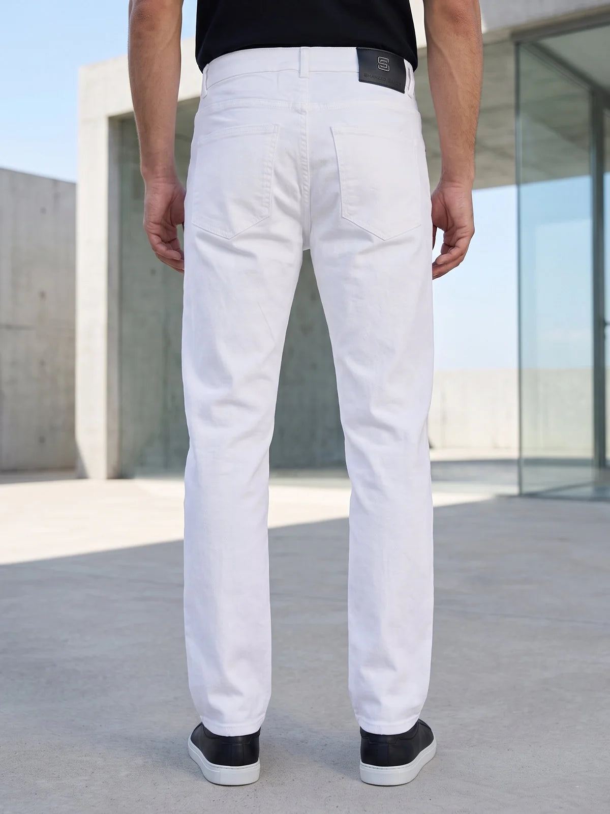 White Straight Fit Jeans