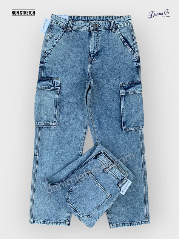 Men's Baggy Fit Medium Blue Cargo Jean