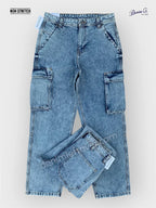 Men's Baggy Fit Medium Blue Cargo Jean