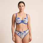 Embroidered Single Padded Wired Bra Set